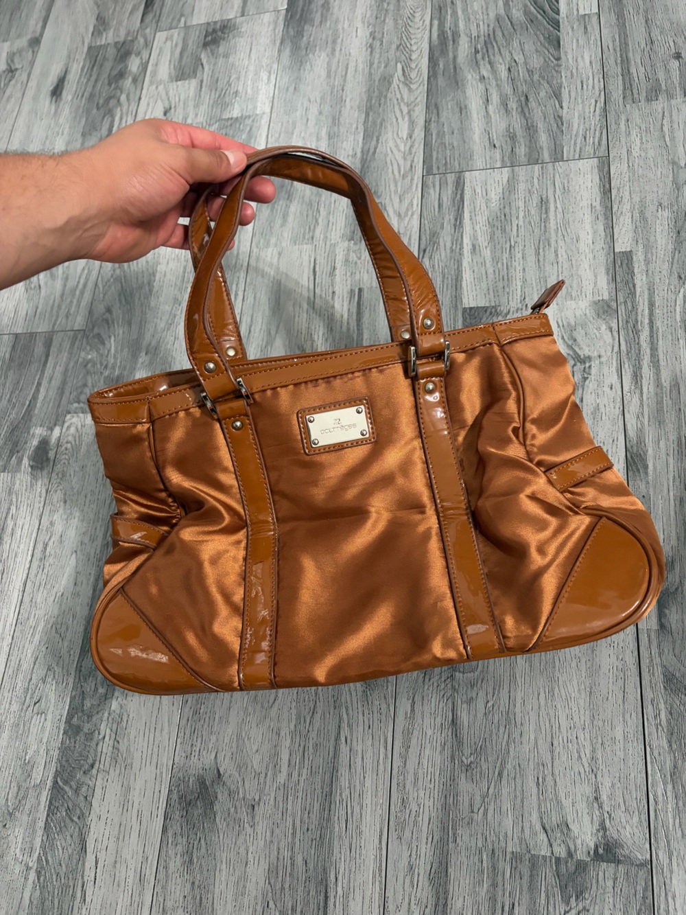 Courreges Nylon and Patent Shoulder Hobo Bag